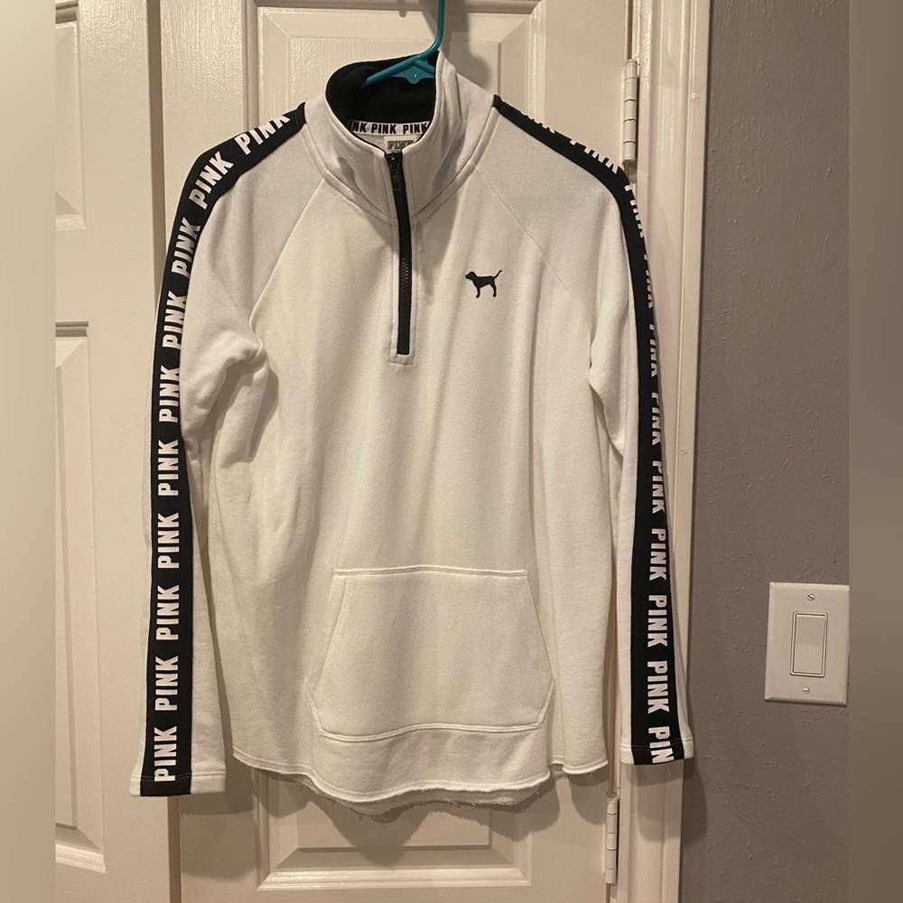 PINK by Victoria Secret quarter zip pullover. White size S